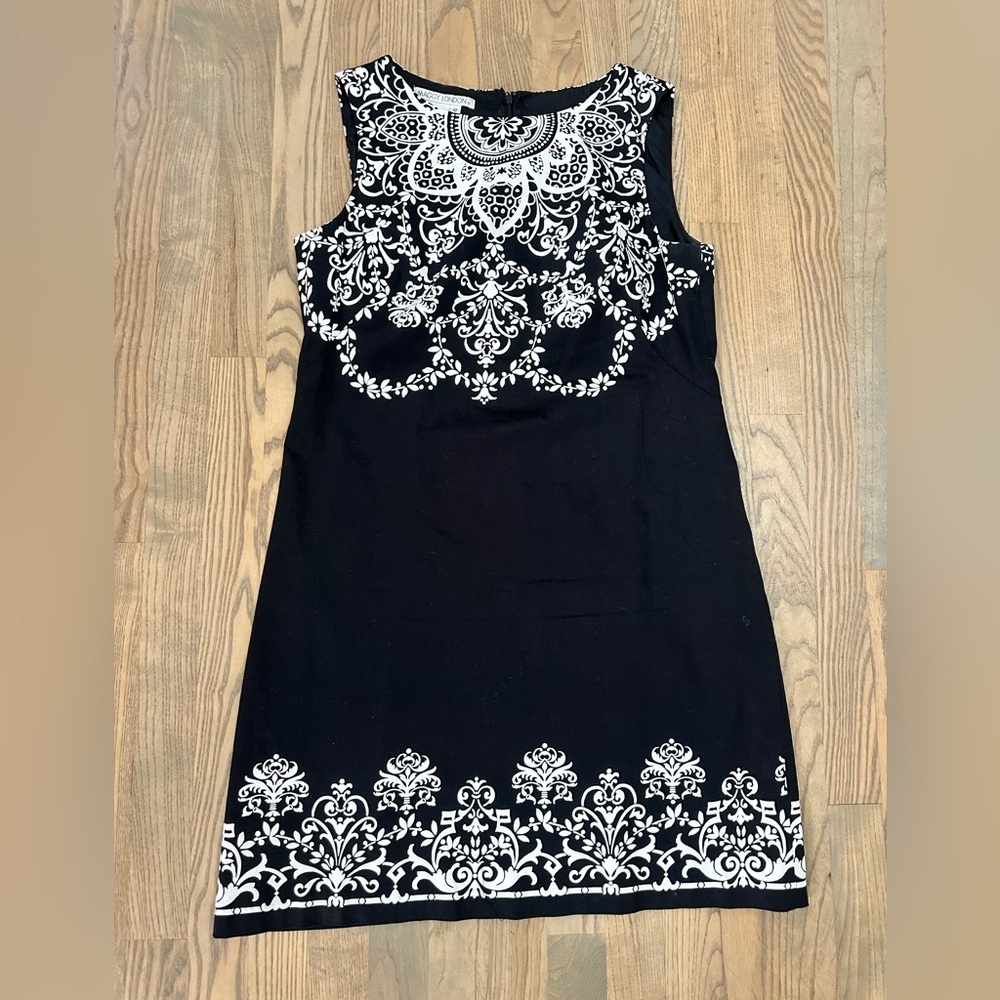 Maggy London Black and White Patterned Mini Dress